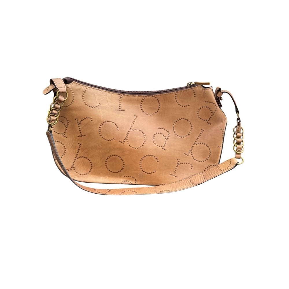 Roccobarocco Shoulder Bag Womens Medium‎ Camel Excellent Vintage Leather